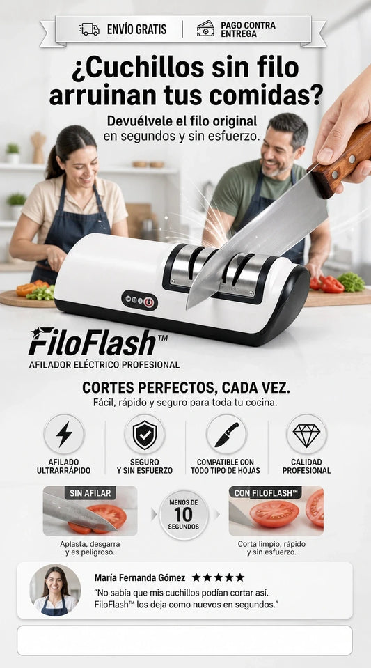FiloFlash® Afilador Eléctrico Instantáneo 🔪